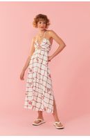 Vestido Midi Estampa Marina