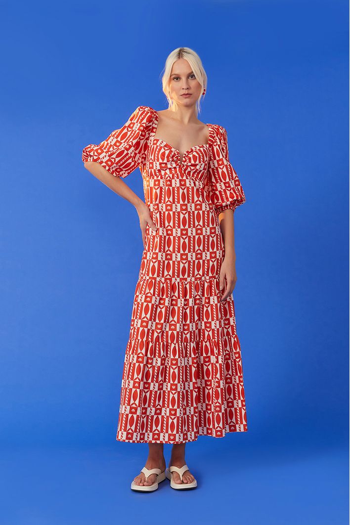 Vestido Cropped Estampa Beira-mar