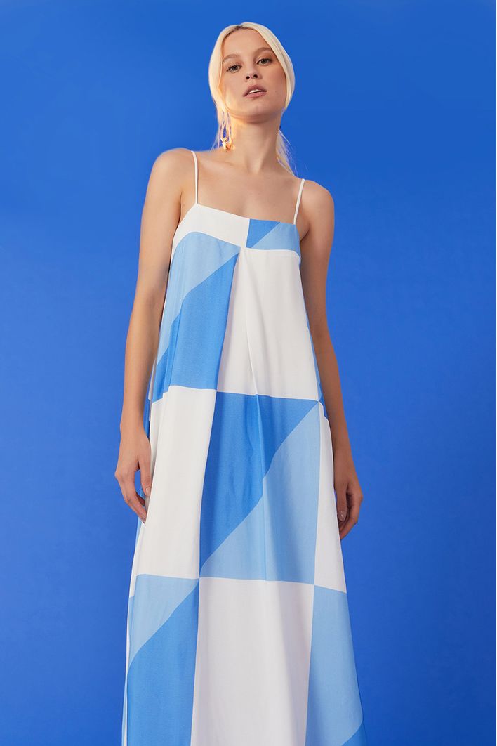 Vestido Longo Estampa Veleiro