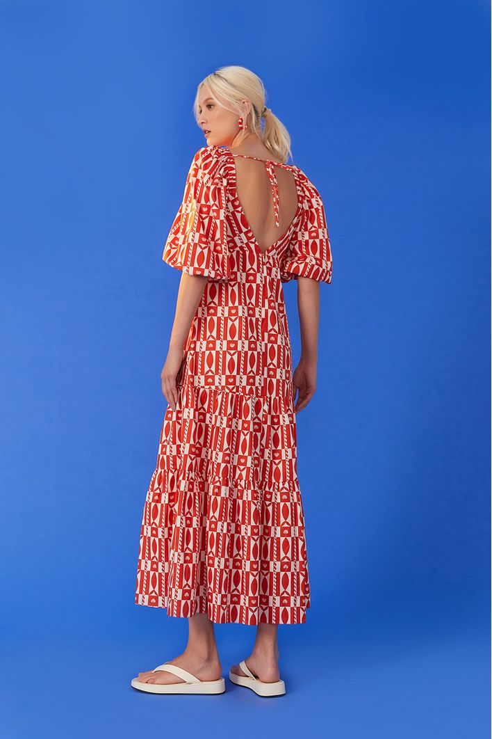 Vestido Cropped Estampa Beira-mar