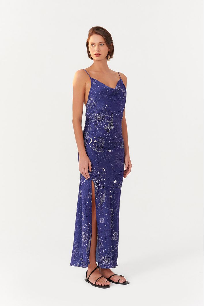 Vestido Cropped Estampa Rotas
