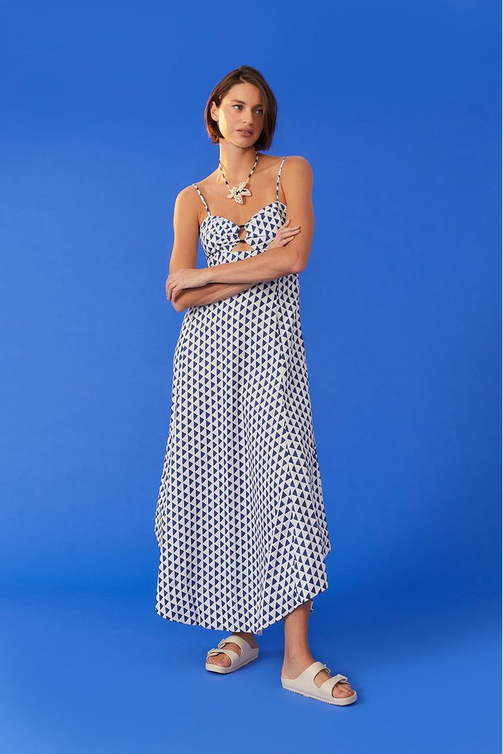 Vestido Longo Estampa Velas