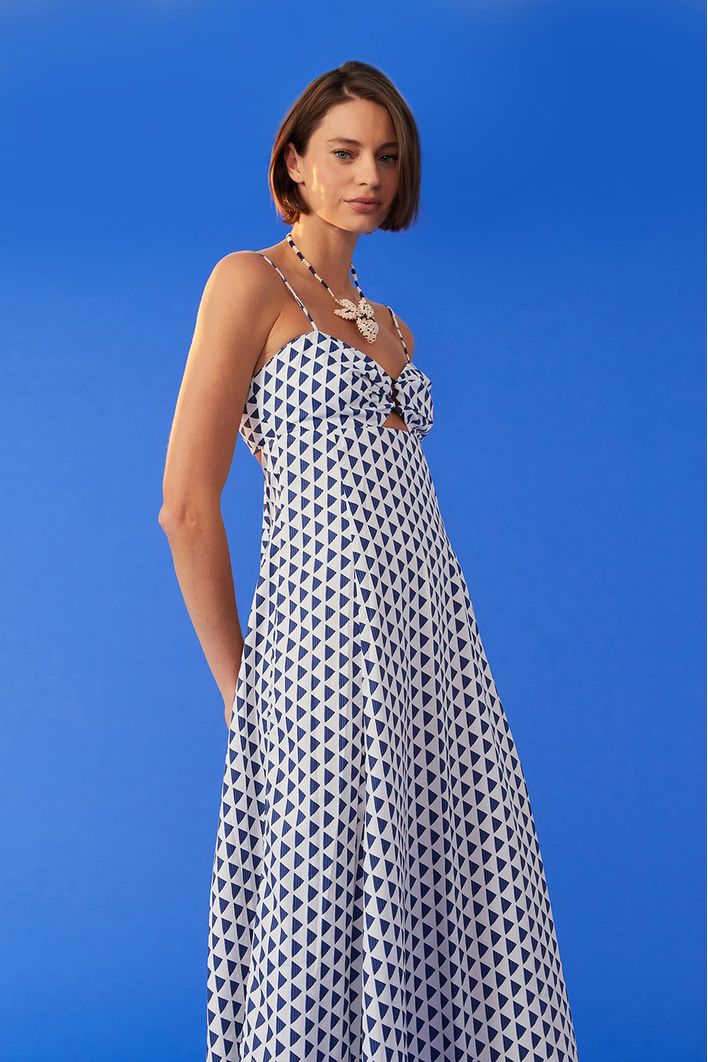 Vestido Longo Estampa Velas