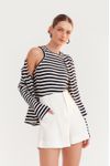 Cropped Estampa Listra Patch Âncora