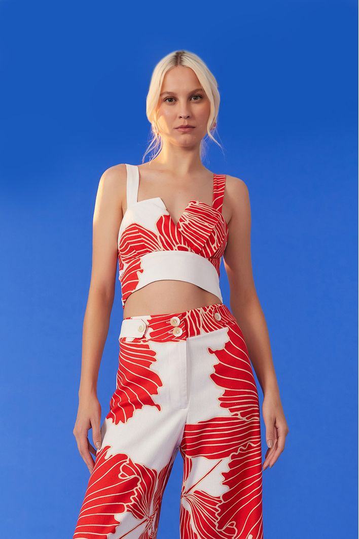 Blusa Linho Estampa Ondina