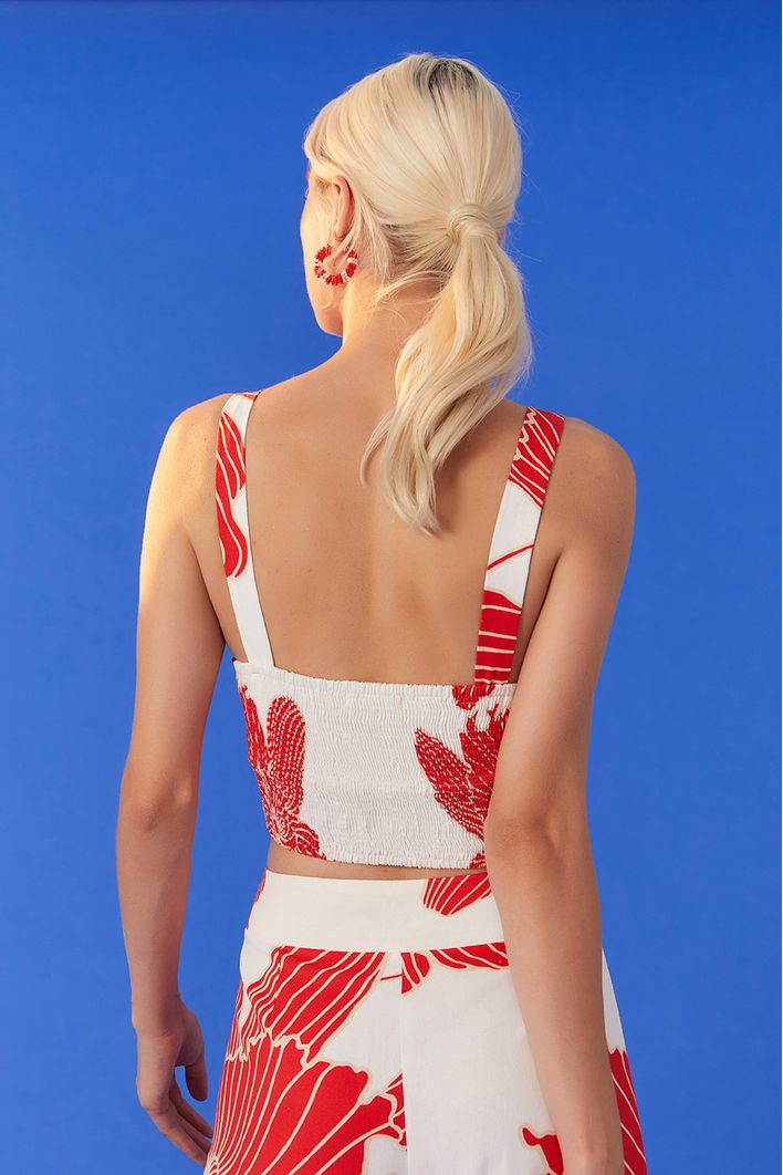 Blusa Linho Estampa Ondina