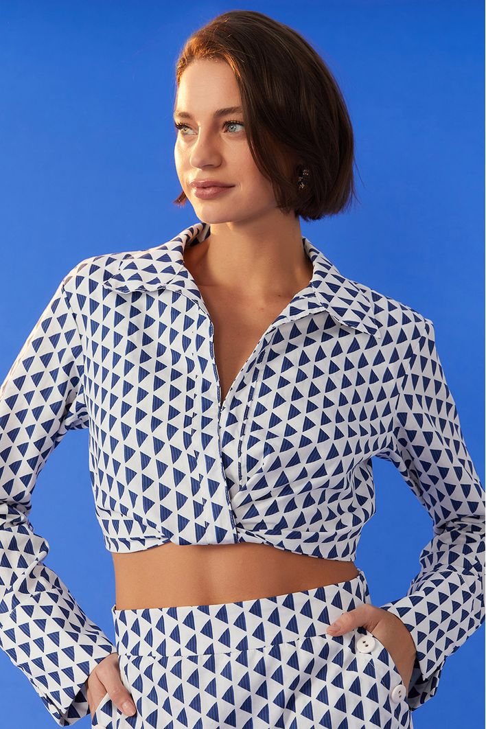Camisa Cropped Estampa Velas