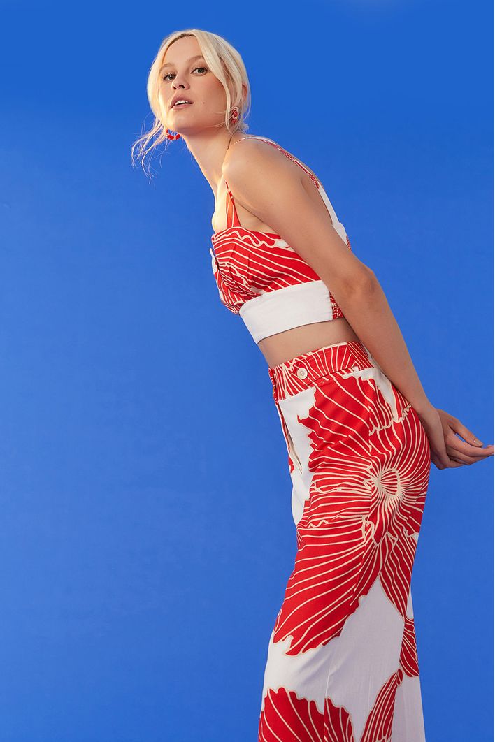 Blusa Linho Estampa Ondina
