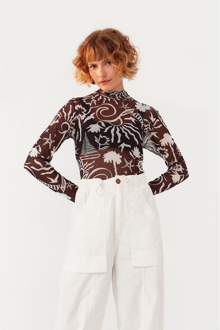 Blusa Tule Estampa Jangada