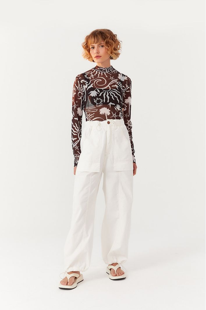Blusa Tule Estampa Jangada