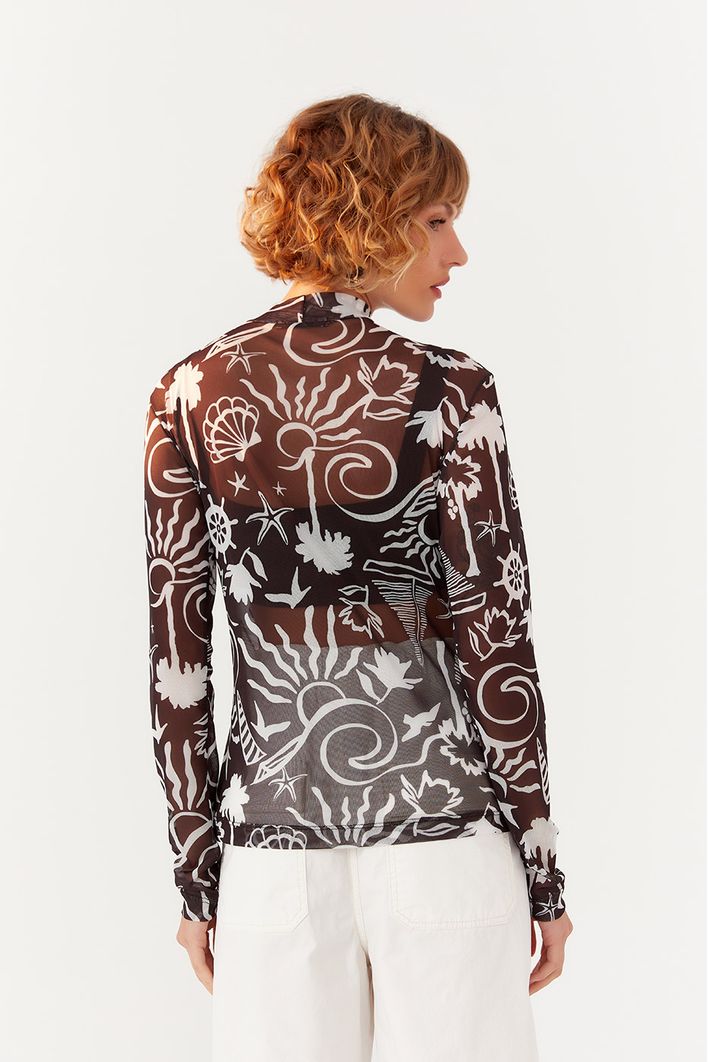 Blusa Tule Estampa Jangada