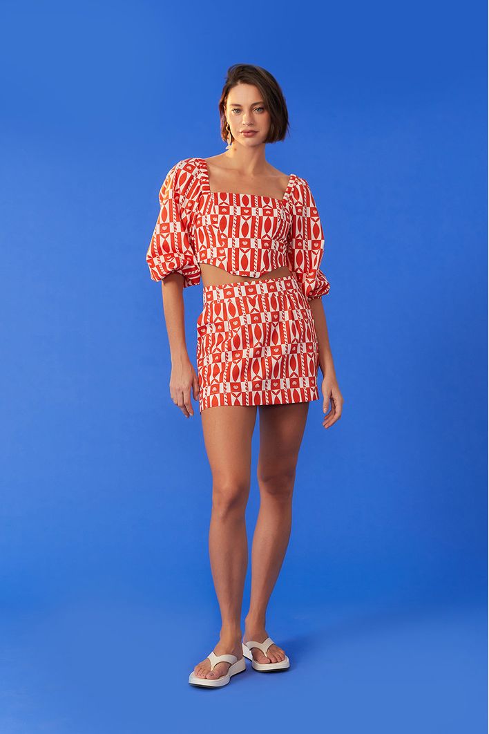 Top Corselet Estampa Beira-mar