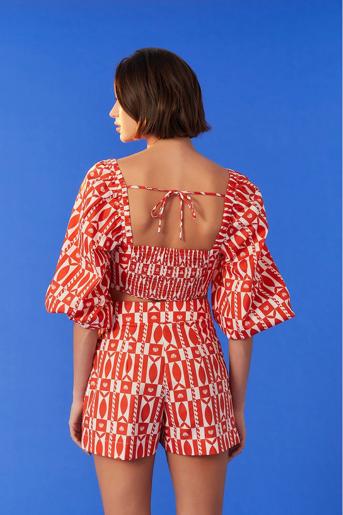 Top Corselet Estampa Beira-mar