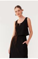 Blusa Linho Detalhe Decote Frente