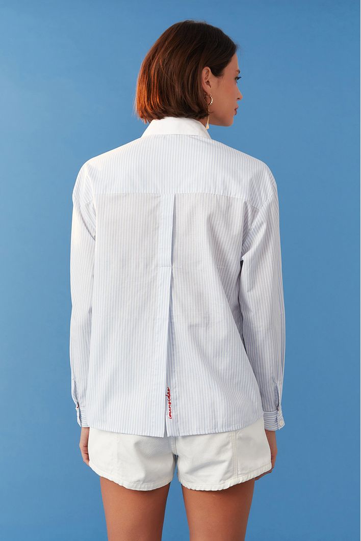 Camisa Listras Bordada
