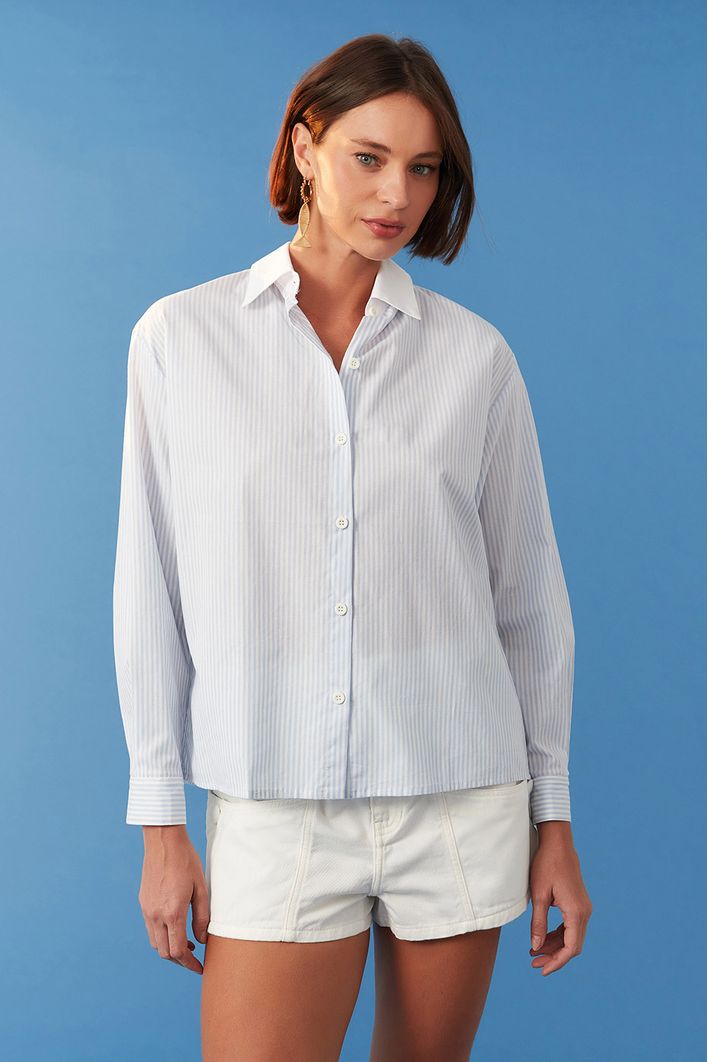 Camisa Listras Bordada