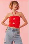 Blusa Cropped Recortes Frente