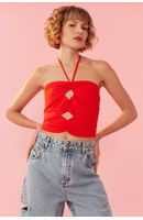 Blusa Cropped Recortes Frente