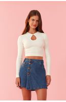 Blusa Canelada Vazado Frente