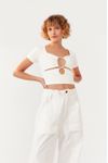 Blusa Canelada Frente Franzida