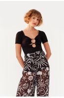 Blusa Canelada Frente Franzida
