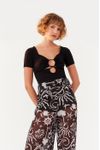 Blusa Canelada Frente Franzida