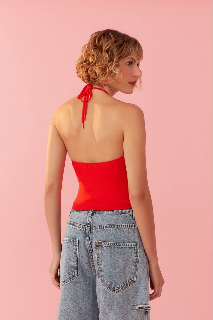 Blusa Cropped Recortes Frente