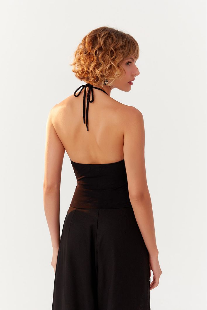 Blusa Cropped Recortes Frente