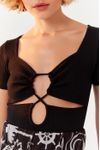 Blusa Canelada Frente Franzida