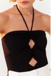 Blusa Cropped Recortes Frente