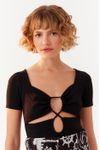 Blusa Canelada Frente Franzida