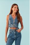 Blusa Jeans Colete