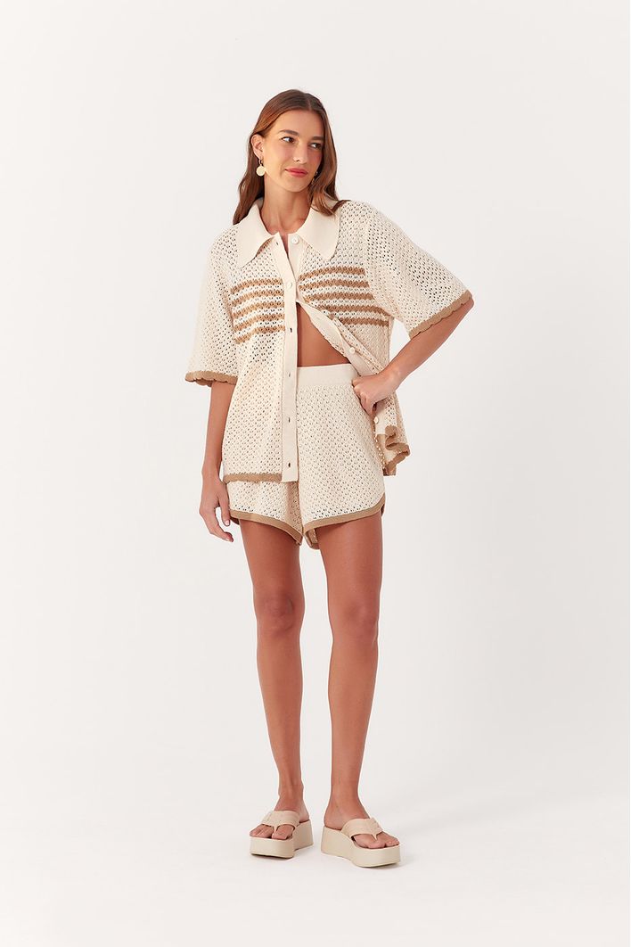 Camisa Tricot Detalhe Listra
