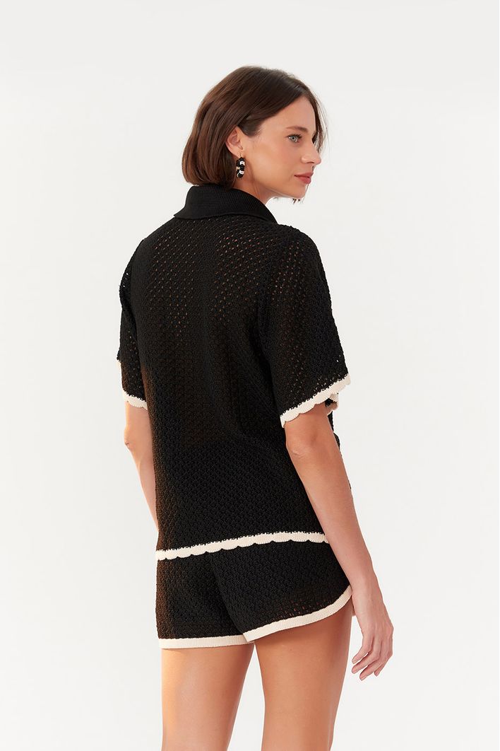 Camisa Tricot Detalhe Listra