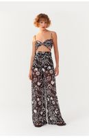 Calça Flare Tule Estampa Jangada