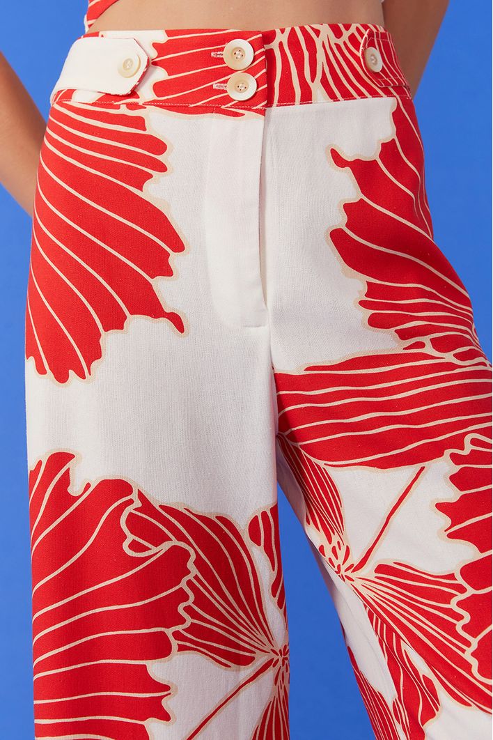 Calça Linho Estampa Ondina