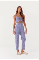 Calça Pregas Xadrez
