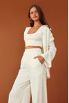 Calça Ampla Malha Textura