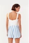 Short Linho Estampa Marítima Azul