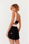 Short Alfaiataria Bordado Linho P&b