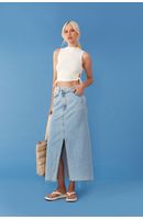 Saia Jeans Longa Cós Deslocado