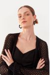 Cardigan Tricot Ponto Vazado