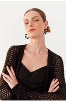 Cardigan Tricot Ponto Vazado