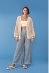Cardigan Tricot Ponto Vazado