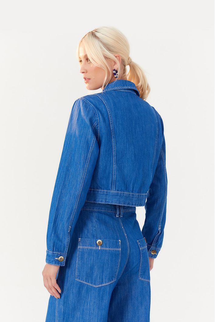 Jaqueta Jeans Blue Pespontos