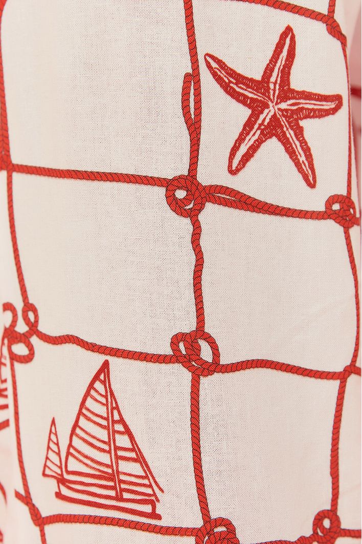 Macacão Cropped Estampa Marina