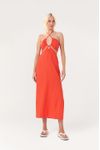 Vestido Longuete Linho Busto Diferenciad