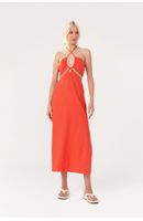 Vestido Longuete Linho Busto Diferenciad