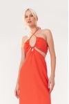 Vestido Longuete Linho Busto Diferenciad