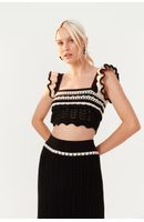 Blusa Tricot Babado Listras
